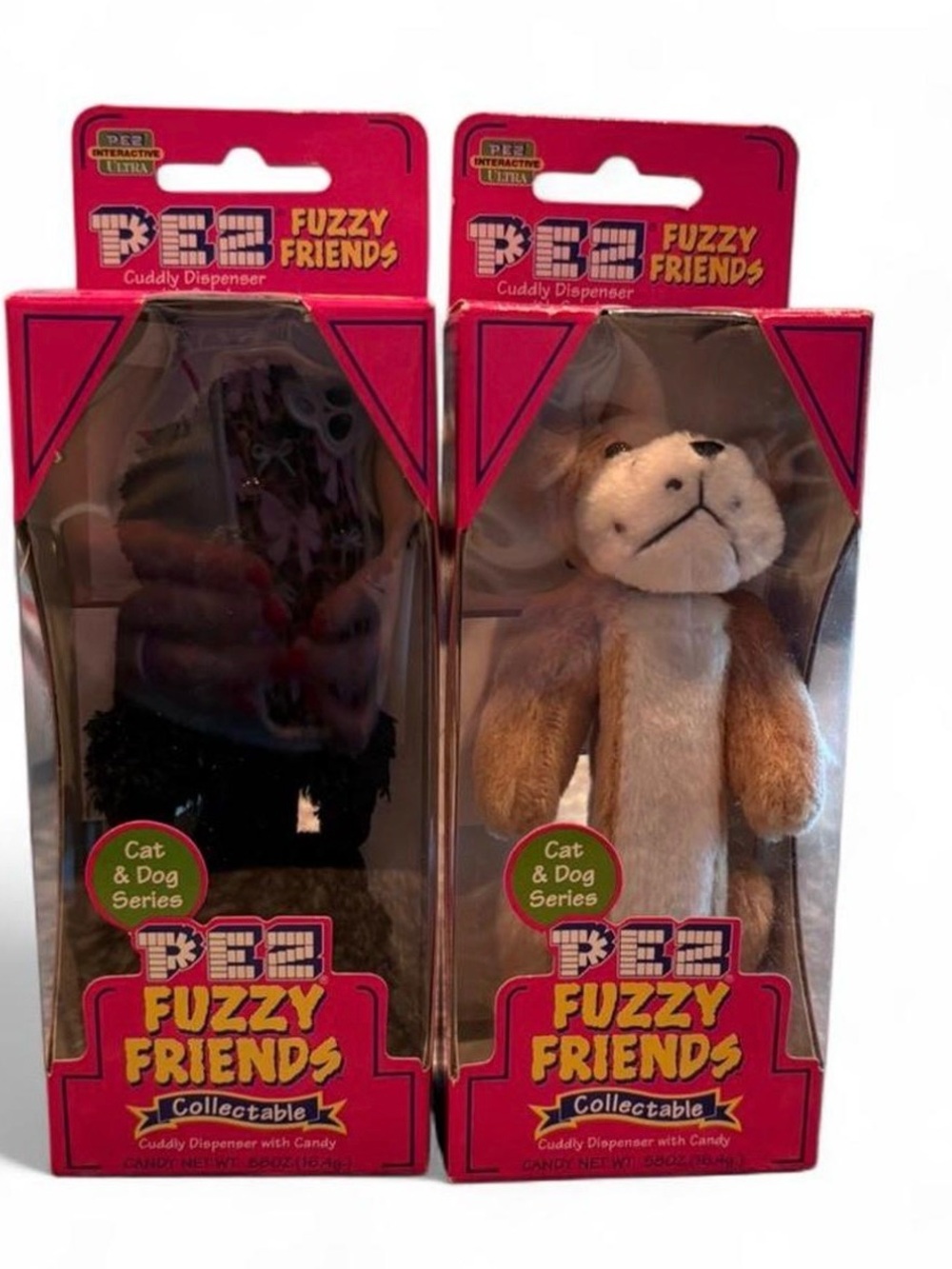 PEZ Fuzzy Friends Collectable Brown & Cream Dog Plush Dispenser